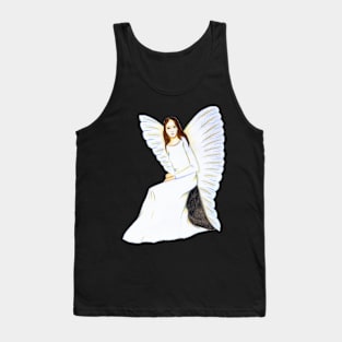 Guardian Angel, I am always here- Dark Green Tank Top